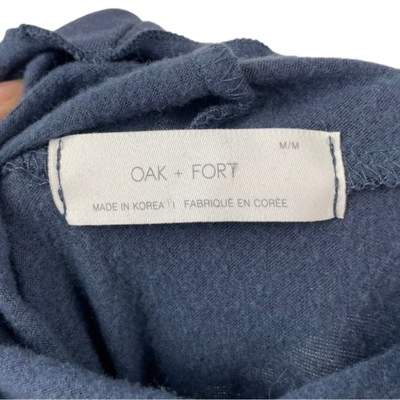 OAK + FORT Blue Lettuce Trim Crop Turtleneck Top Size M - Picture 4 of 5